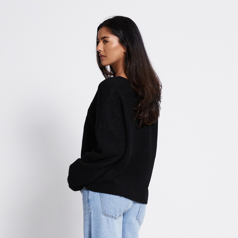 V-neck knit sweater "Eina" Black